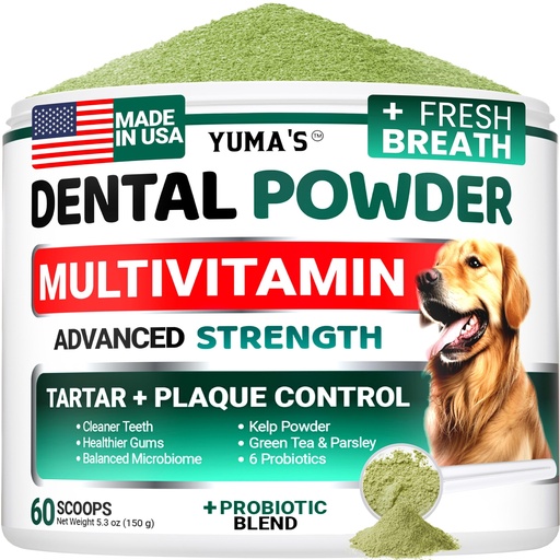 [BRSREHYCBUIWGEL2] Advanced Dog Dental Powder, Breath Freshener with Multivitamin, Dog Teeth Cleaning, Bad Breath & Tartar and Plaque Off Remover for Dogs Probiotics lab co, Pet Oral Care - Vitamins and Supplements