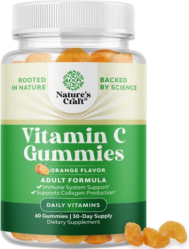 [BRSWYEA5AFYAYALJ] Μασώμενα Βιταμίνη C Gummies για ενήλικες - Halal Vitamin C Ανοσοποιητική υποστήριξη Gummies - Ασκορβικό οξύ Φυσικό Gummy Ανοσοποιητικό ενισχυτή για ενήλικες και φυσικά κρύο Remedy Gummy Βιταμίνες