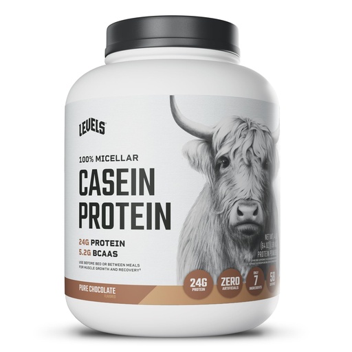 [BRSWYA37OR6RG2YY] Levels 100% Micellar Casein Protein, Hormone Free, Chocolate, 4LB