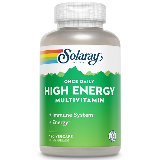 [BRSWIYQAO4EBOHTM] SOLARAY High Energy Multivitamin, No Iron, 1/Day, Timed-Release Formula, Whole Food & Herb Base 120 VegCaps