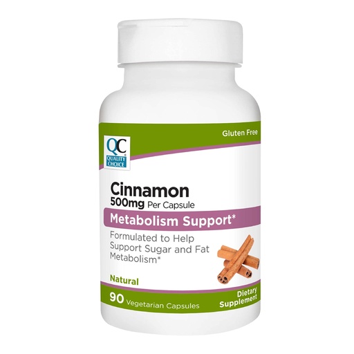 [BRSRMGT7DEFGC3LX] Quality Choice Cinnamon 500 mg Vegetarian Vitamin Supplement in 90 Count Bottles