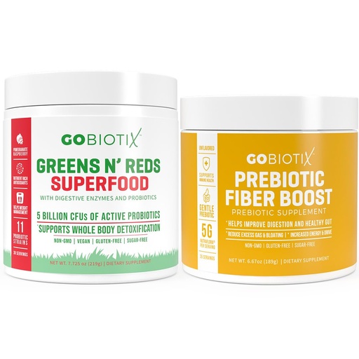 [BRSRMHQTBZYAKHLA] GOBIOTIX Bundle Prebiotic Fiber Supplement + Super Greens Powder N' Super Reds Powder