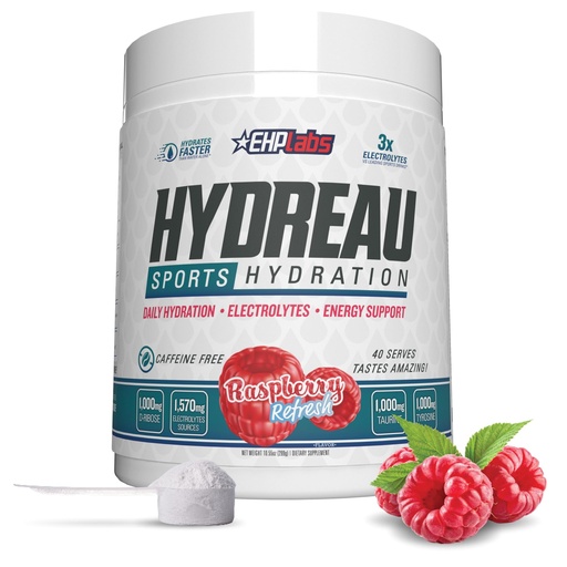 [BRSRA2QDDIFBMEIY] EHP Labs Hydreau Electrolytes Powder No Sugar - Hydration Powder for Endurance & Energy - Electrolyte Powder for Men & Women - Sugar Free Electrolytes - Raspberry Refresh (40 Serves)