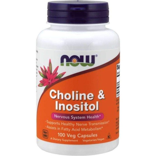 [BRSWIYYPOMNWE3D4] NOW Choline and Inositol 500mg, 100 Capsules (Pack of 2)
