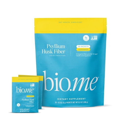 [BRSRAZQTAAPGOCLH] Psyllium Husk Fiber Lemonade 20 Count Travel Packs (6g Per Packet) - Psyllium Husk Powder for Digestive Health & Bloating Relief, Gluten Free, Sugar Free Prebiotic Fiber Powder, Non-GMO Supplement