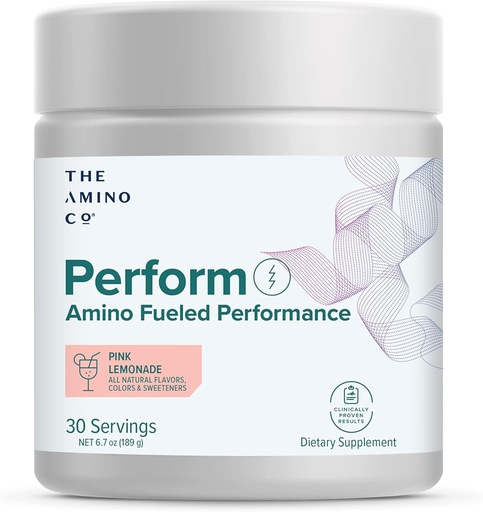 [BRSROBQZBN6Q2F3V] The Amino CO – Perform Pre-Workout Powder with EAAs, Stevia-Sweetened Energy Support for Men & Women – Pink Lemonade (6.7 oz)