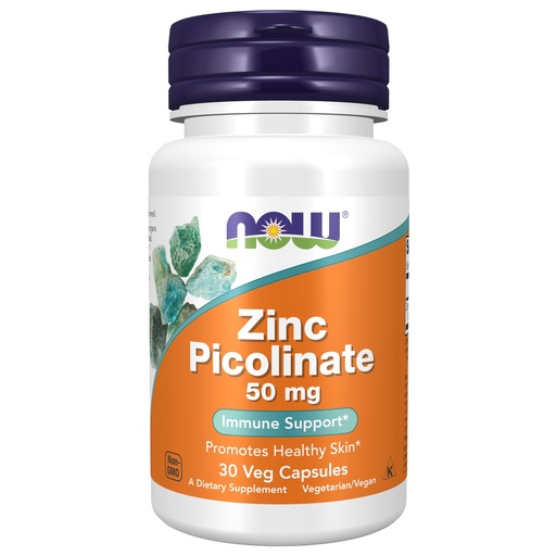 [BRSROFIPOQMGC33U] Now Foods Supplements, Zinc Picolinate 50 mg, Supports Enzyme Functions*, Immune Support*, 30 Veg Capsules