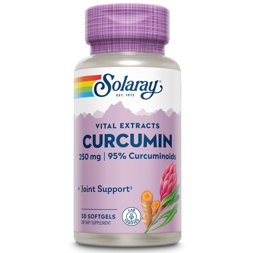 [BRSWIYYFPN4RAA3A] SOLARAY Super Bio Curcumin 250mg | Turmeric Root Extract, 95% Curcuminoids | Healthy Joint Support & More | 30 Softgels