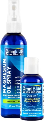 [BRSW2GL7C4FAEDY6] OmniBlue Ocean Minerals 2oz & Ocean Power Spray topique 6 oz