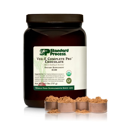 [BRSWGZ36CQOQ4FDA] Standard Process Veg-E Complete Pro - Organic, Plant-Based Protein Powder for Muscle Building & Recovery - Supports Hair, Skin & Nails - Vegan & Gluten-Free - Chocolate, 18 Servings