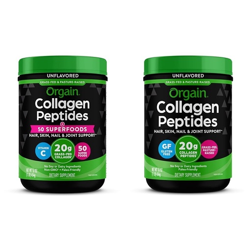 [BRSROCYOPIAWACLL] Orgain Hydrolyzed Collagen Powder + 50 Organic Superfoods, 20g Grass Fed Collagen Peptides & Hydrolyzed Collagen Peptides Powder, 20g Grass Fed Collagen - Hair, Skin, Nail & Joint