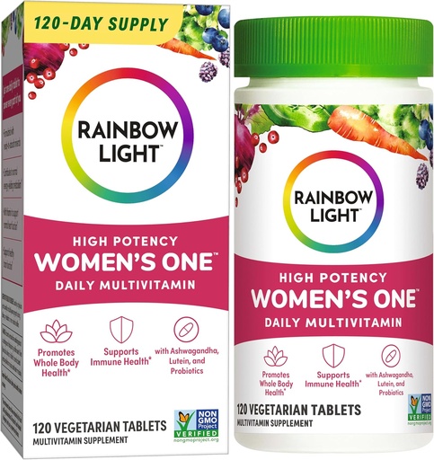 [BRSWGFL2OJ5QE23G] Lumière arc-en-ciel multivitamine femmes un, poudre, 120 comte