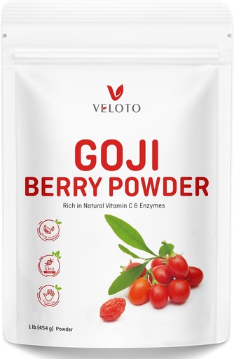 [BRSROHT5BUBBEDY3] Goji Berry Powder, Wolfberry Extract 10 : 1 순수 Goji Berry 초본 추출물 분말, 자연 비타민 C 산화 방지제, 비 GMO, 글루텐 - 무료, 황산염 무료, 1lb (16Oz)