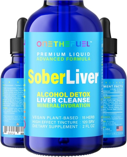 [BRSWYY35BMNG2AIU] Sober Liver 2oz. Plant-Based Liver Cleanse and Detox Support + 100% Natural Hydration Liver Health Supplement Reishi Milk Thistle Rhodiola + Vegan 15 Herbals Fast Absorb Tincture Liquid