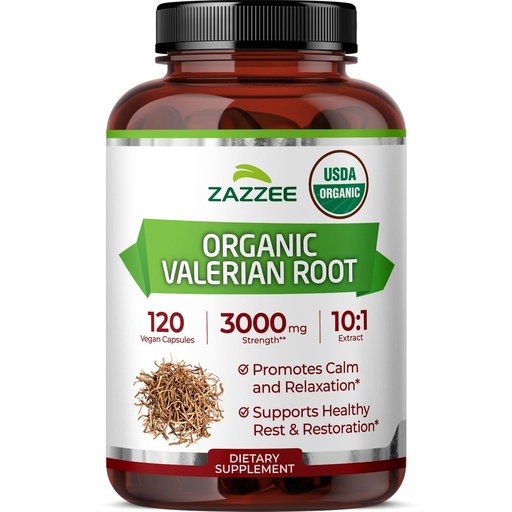 [BRSROBIFCQPG2ADP] Zazzee USDA Organic Valerian Root 10:1 Extract, 120 Vegan Capsules, 4 Month Supply, Valeriana Officinalis, Relaxation, Calm & Mood Support, All-Natural, Non-GMO, Made in the USA