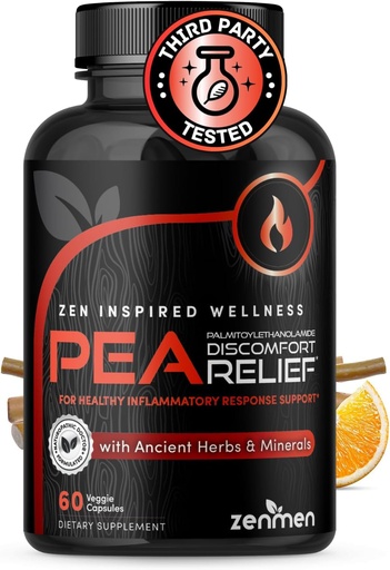 [BRSW2YIYBN6QIADV] Palmitoylethanolamide (Pea) 600mg - Third Party Tested - with Luteolin, White Willow Bark, Magnesium - Supports Healthy Immune ' Nervous Systems, Joints " Sciatic Nerve Relief - 60 Vegan Capsules