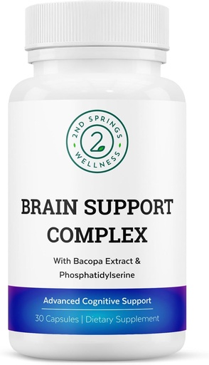 [BRSROHT4BUJQMCAV] Brain Support Complex - תוסף תמיכה קוגניטיבית מתקדם עם גינקו בילובה, Bacopa Monnieri, Phosphatidylserine, Huperzine-A, St. John's Wort - 30 Ct