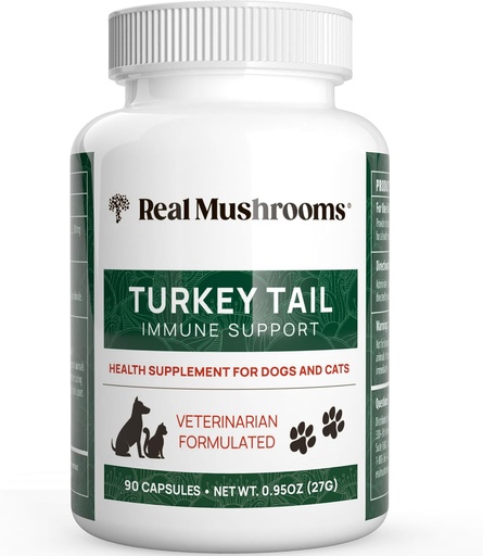 [BRSW2AAROB4AAYLX] Reales Setas Turquía Tail Capsules para Mascotas –Cat Probióticos &amp; Vitaminas de Perro – Suplemento de Setas Orgánicas para Perros & Cats – Soporta Balance diario " Bueno-Being Non-GMO, 90 ct