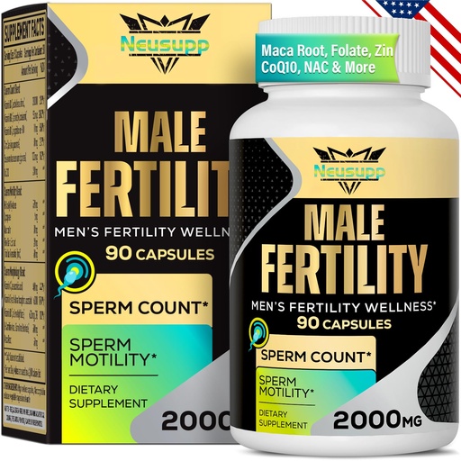 [BRSROBQYBN5BS336] Fertility Supplements for Men, Male Fertility Supplement - Optimal Sperm Count, Motility and Strength, 2000MG Mens Prenatal Vitamins with CoQ10 Maca Root, Zin, NAC &Folate for Conception - 90 Capsules