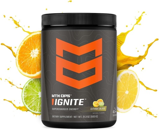 [BRSWGAQOCF6GO3TG] MTN OPS Ignite preplňovaný energetický nápoj Mix 45-Serving Tub, Citrus Bliss