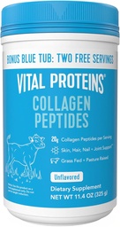 Vital Proteins Collagen Peptides Powder - Supports Hair, Nail, Skin, Joint Health, Unflavored, Zero Sugar, 11.4oz