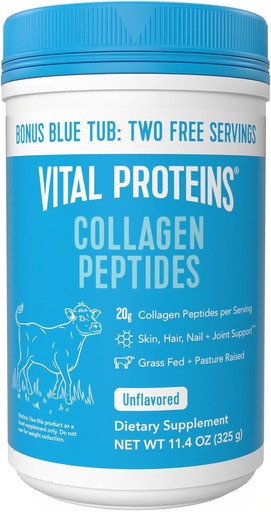[BRSROHYDCMORY3AZ] Vital Proteins Collagen Peptides Powder - Supports Hair, Nail, Skin, Joint Health, Unflavored, Zero Sugar, 11.4oz