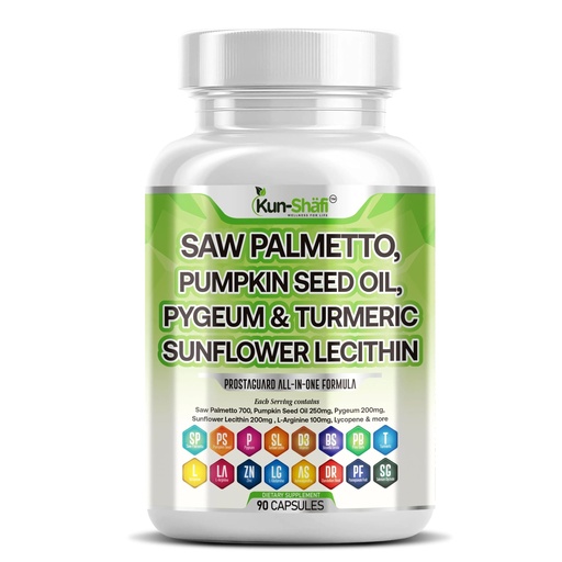 [BRSRAFD7CEFGMFIY] Saw Palmetto with Stinging Nettle, Pygeum, Pumpkin Seed, Sunflower Lecithin, Turmeric & Ashwagandha – Prostate Support for Men with Lycopene & Vitamin D3 – 90 Capsules