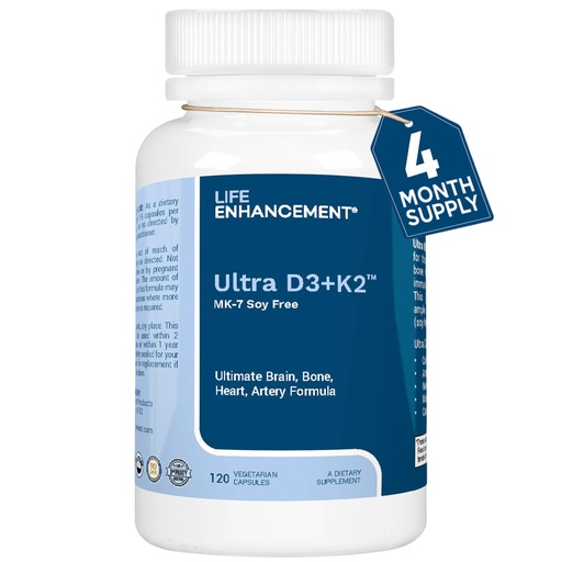 [BRSRAAIOBBYAAYDB] Life Enhancement Vitamin D3 K2 2000iu Supports Muscle & Brain Health - D3 K2 Supplement Helps in Immune and Cardiovascular Support - Made in USA (120 Vegetarian Capsules)
