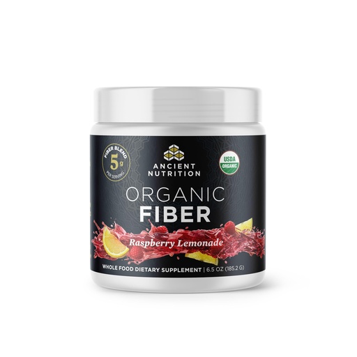 [BRSRA2Q6CV6Q2DY2] Ancient Nutrition Organic Fiber Powder, Raspberry Lemonade, Soluble Fiber from Acacia & Konjac Root, Supports Digestive Health, Reduces Bloating, 6.5 oz