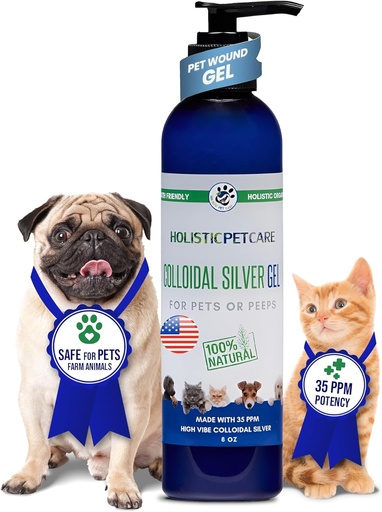 [BRSWY2Q6OIOROHTK] HOLISTIC PET CARE Koloidāls sudraba želeja – dabisks dziedinošs želeja mājdzīvniekiem, neiritējoša formula ādas kairināšanai, nelielas abrazijas un sausums, nomierinoša un iedeguma, 8oz pudele