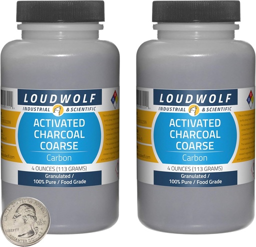 [BRSWYZQ7B56BACLH] Activated Charcoal / 8 Ounces / 2 Bottles / 100% Pure Food Grade/Granulated