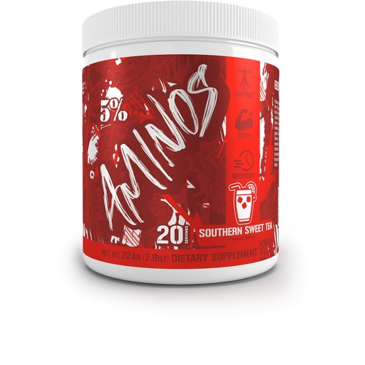 [BRSRAZT4A56Q2DLA] 5% Nutrition Code Red Aminos BCAA & EAA Post Workout Recovery Powder | Full Spectrum Essential Amino Acid Complex for Men & Women (Southern Sweet Tea)