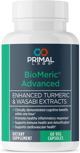 [BRSRAEIEOQPBMCLJ] BioMeric Advanced - with Turmeric Curcumin and Wasabi Extracts - 60 Capsules