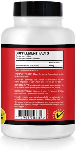 [BRSW2BIBBMGRUGYU] Charcoal House Chewable Activated Charcoal Tablets for Kids ← Natural, Vegan, Non-GMO &amp; Gluten Free Silencio for Teeth, Stomach, Gas &amp; Nausea ← USP Food Grade tención 135 ct.