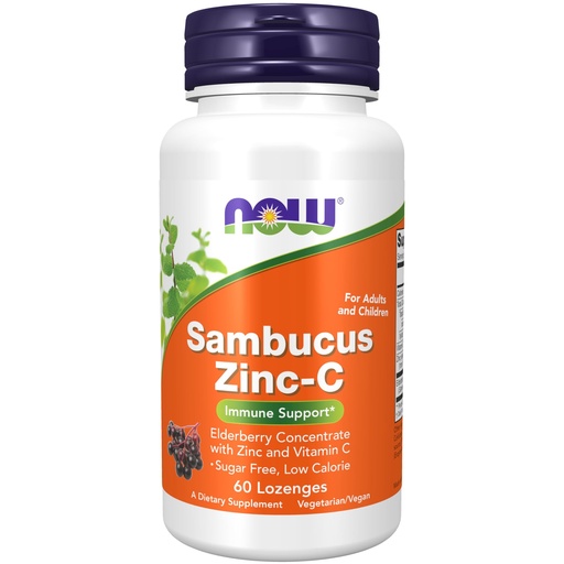[BRSWGYDYOBYBQG34] NOW Foods Supplements, Sambucus Zinc-C with Elderberry Concentrate and Vitamin C, 60 Lozenges