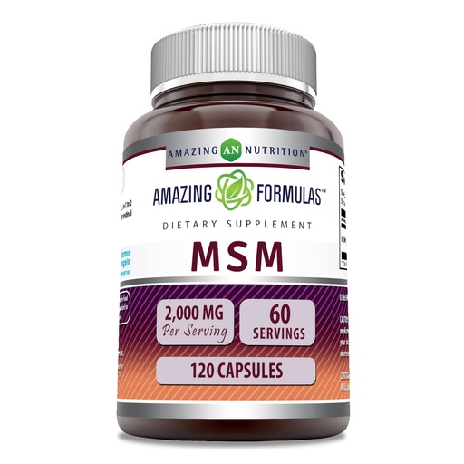 [BRSROZYQOV6AM3A3] Amazing Formulas MSM (Methylsulfonylmethane) Supplement | 2000 Mg Per Serving | Capsules | Non-GMO | Gluten Free | Made in USA (120 Count | Pack of 1)