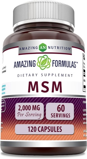 [BRSROZYQOV6AM3A3] Amazing Formulas MSM (Methylsulfonylmethane) Tamam | 2000 Mg per Service | 120 Capsules | Non-GMO | Gluten-Free | Made in USA