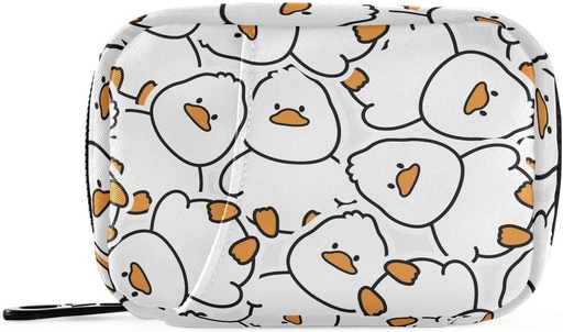 [BRSRMCQ6OUGRQ336] Pill Box Cute Duck 7 Day Pill Case Travel Pill Organizer Bag with Zipper Portable Weekly Vitamin Medicine Supplement Holder Pouch Bag