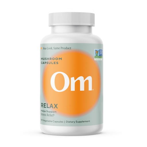 [BRSWYAYPCEPQ2ETB] OM MUSHROOM SUPERFOOD Relax Mushroom Capsules, 90 Count, 30 Days, Reishi Mushrooms, Ashwagandha, GABA, L-Theanine, Magnesium, Adaptogens for Stress Support (Formerly Gently Zen, Packaging May Vary)