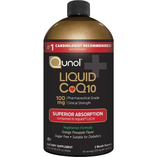 [BRSWIYY5BQOQOED4] Qunol Liquid CoQ10 100mg, Superior Absorption Natural Supplement Form of Coenzyme Q10, Antioxidant for Heart Health, Orange Pineapple Flavored, 60 servings, 20.3 oz Bottle