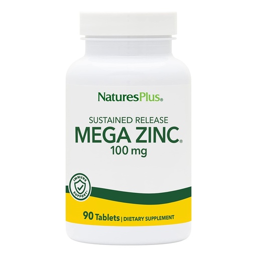 [BRSWIYT3PMDWIGTM] NaturesPlus Mega Zinc 100 mg Sustained Release - 90 Tablets - Vegetarian, Gluten Free - 90 Servings