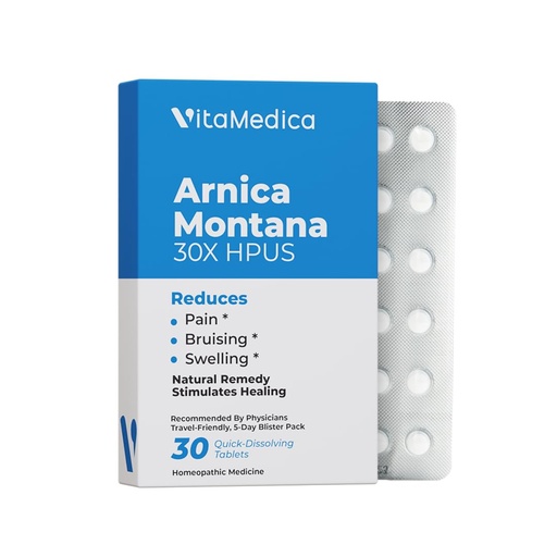 [BRSWG2QFOANQKHLA] Arnica Montana 30X HPUS, Clinical Grade, Quick Dissolve Tablets, Five-Day Recovery Pack for Pain and Bruise Relief After Surgery or Injury, Natural Healing, Gentle on the Stomach - 30 Count