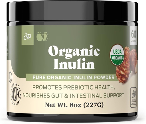 [BRSWGEL3BZ5RGD3K] Pure Organic Inulin Powder Fiber Supplement - (Jerusalem Artichoke) Prebiotic Bulk Inulin Fiber Powder 8oz Digestion & Gut Health