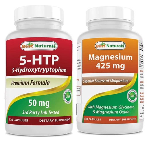 [BRSRMBIZBYORUEL3] Best Naturals 5-HTP 50 mg & Magnesium Glycinate 425 mg