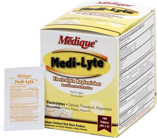 [BRSWIZQADEEGA336] Medique 03033 Medi-Lyte điện tích bản đồ w/ Potasium chloride cho các đường rãnh, 100-Tablets