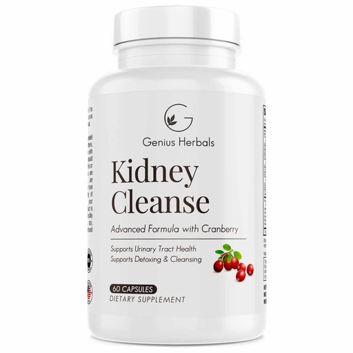 [BRSROCY2BFYG2A3G] Kidney Cleanse Advanced Formula with Cranberry Extract, Kidney, Urinary Tract & Bladder Detox and Cleanse - 60 Capsules