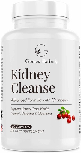 [BRSROCY2BFYG2A3G] Rim Cleanse Fórmula avançada com extrato de cranberry, rim, trato urinário & desintoxicação de bexiga e limpeza - 60 Cápsulas