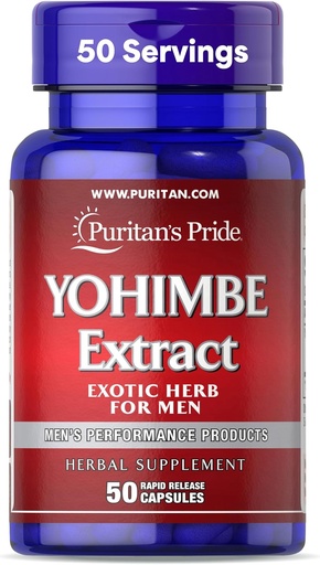 [BRSWIZQ3OV7GKFQ3] Puritan's Pride Yohimbe Exotic Herb for Men 250 mg (1000mg Equivalente), Suplemento dietético, 50 cápsulas de liberación rápida