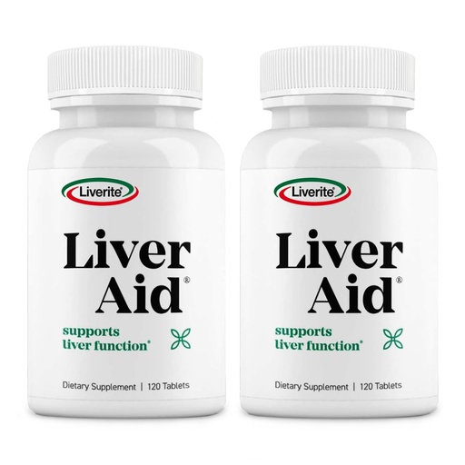 [BRSW2AL5CF7BOCY4] LIVERITE Liver Aid 2-Pack x 120 Tablets (Total 240ct) Liver Support Supplement with Amino Acids, Choline & Vitamin B12 Supports Healthy Liver Function, Cleansing, Energy & Metabolism