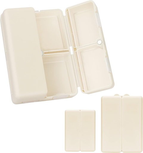 [BRSRMBAPCR7AYAL2] FYY 2 Pcs Daily Pill Organizer, 7 scomparti Portable Pill Case Travel Pill Pill Organizer,[Folding Design] Pill Box per Purse Pocket per tenere Vitamine,Cod Liver Oil,Supplements and Medicine-White